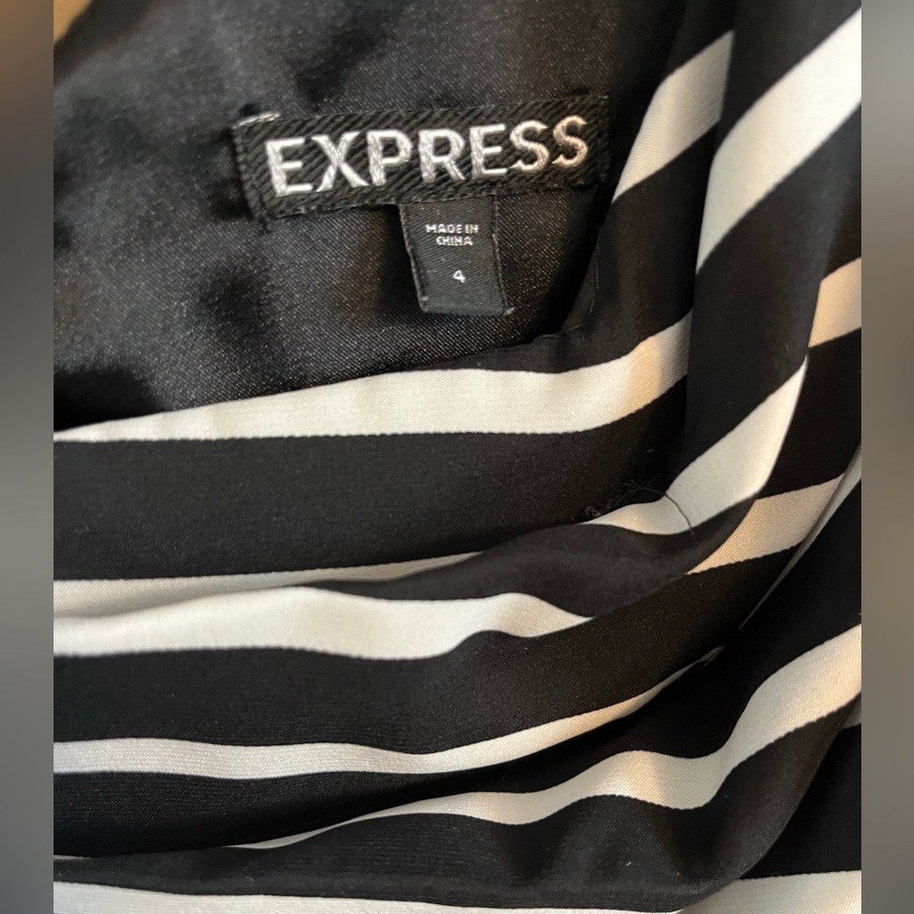 Express Black and White Striped Mini Dress - Picture 4 of 10